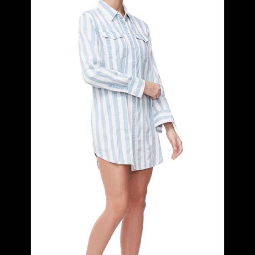 Good American The Stripes  Shirt Dress 4/5